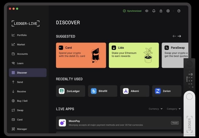 Discover (Source : Ledger)