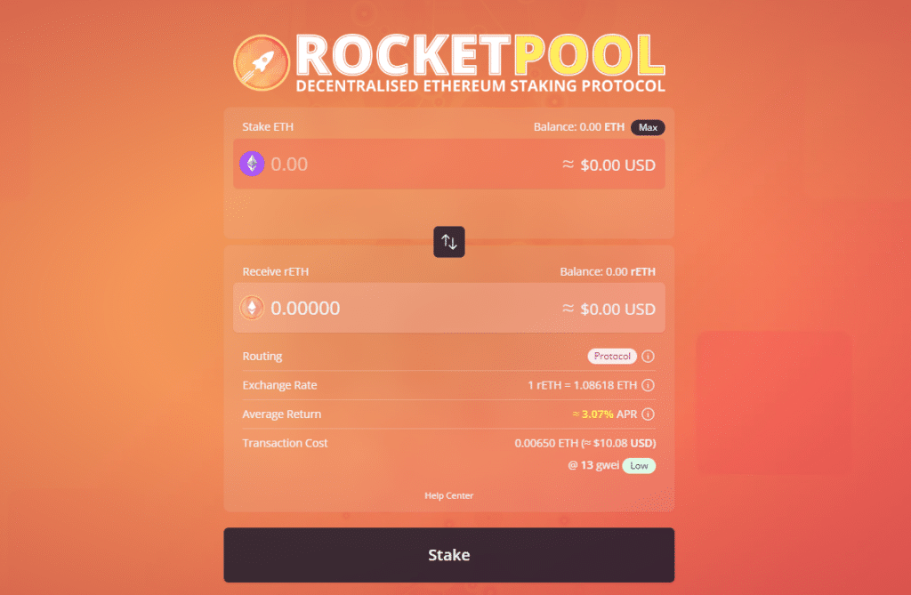 rocket pool liquid staking eth